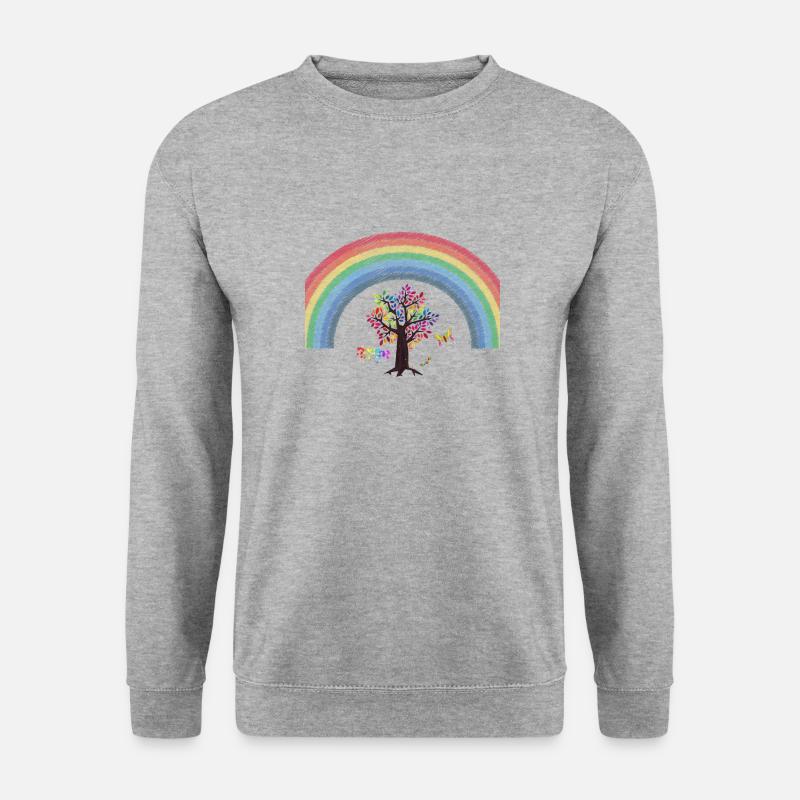 Love Rainbow Rain tree sticker - Unisex Sweatshirt - salt & pepper