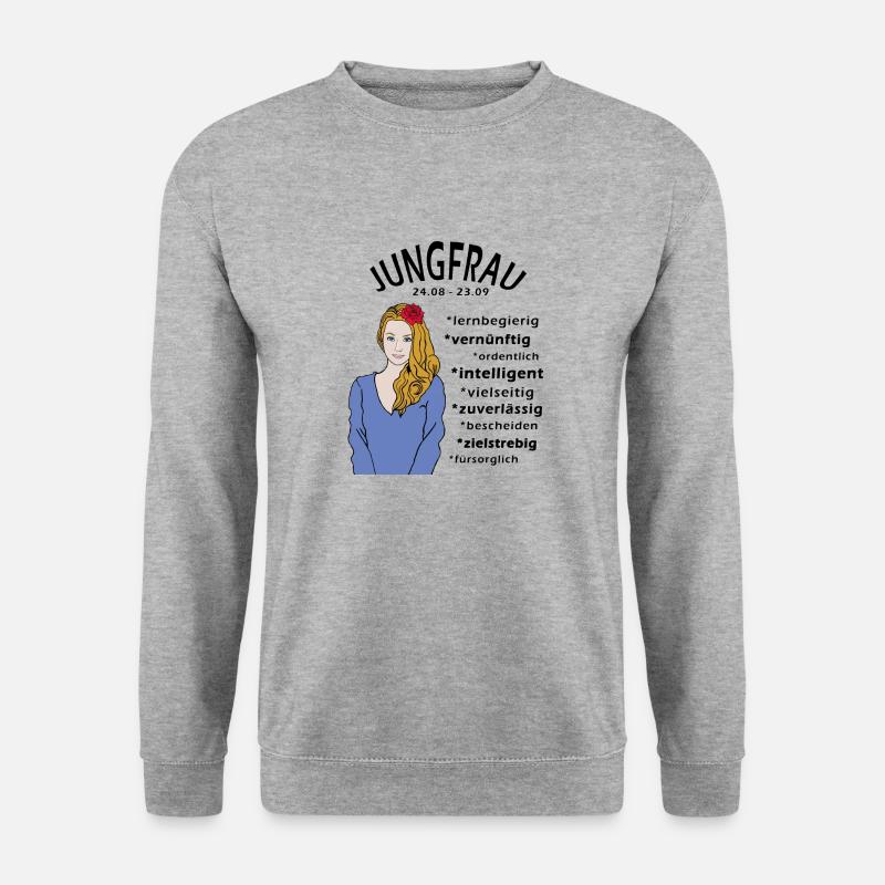 Sternzeichen Jungfrau - Unisex Pullover - Weißgrau meliert