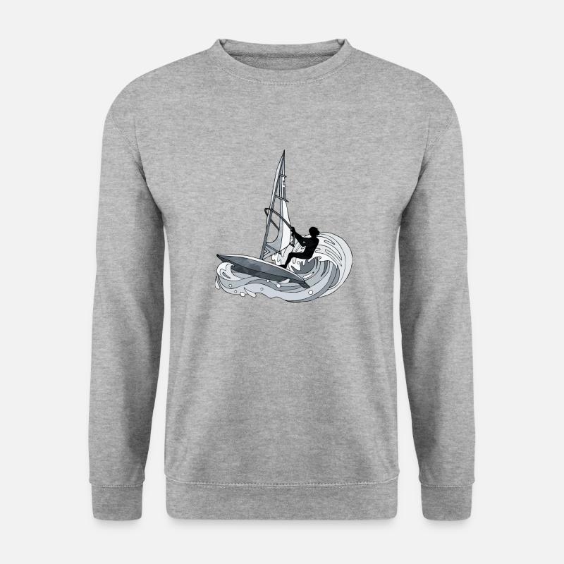 Windsurfen - Unisex Pullover - Weißgrau meliert