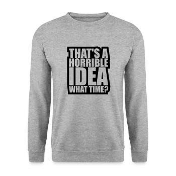 Thats a horrible Idea - Unisex Sweatshirt - salt & pepper - Front - Alina (178cm) & Michal (187cm)