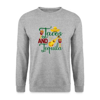 tacos et tequila - Sweat-shirt Unisexe - gris chiné - Devant - Alina (178cm) & Michal (187cm)
