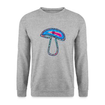 Mushrooms No. 02 - Design B - Unisex Sweatshirt - salt & pepper - Front - Alina (178cm) & Michal (187cm)