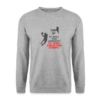 If I miss it, I will start collecting stamps - Unisex Sweatshirt - salt & pepper - Front - Alina (178cm) & Michal (187cm)