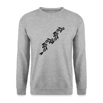 Series Koi Fish Nishikigoi - Unisex Sweatshirt - salt & pepper - Front - Alina (178cm) & Michal (187cm)