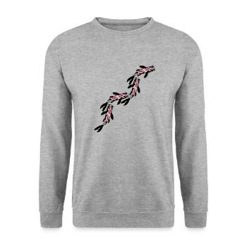 Many Koi Fish Nishikigoi - Unisex Sweatshirt - salt & pepper - Front - Alina (178cm) & Michal (187cm)