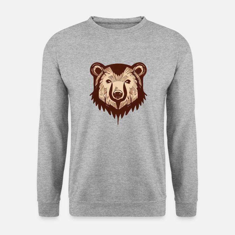 Braunbär - Unisex Pullover - Weißgrau meliert
