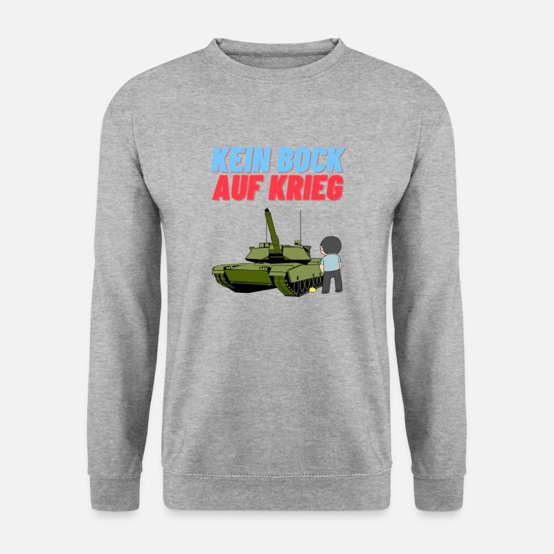 Kein Bock auf Krieg - Unisex Pullover - Weißgrau meliert