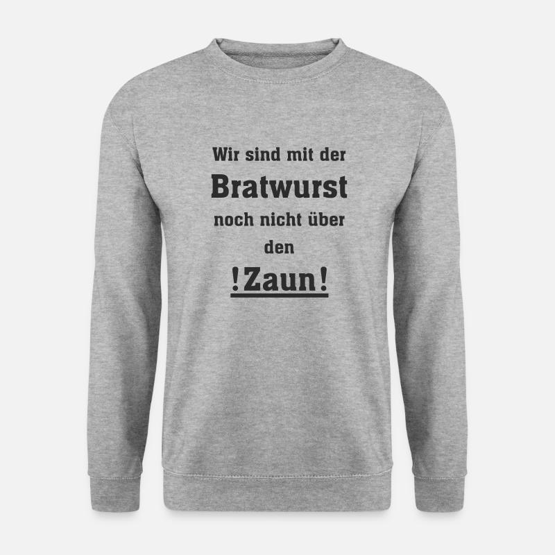 Spruch Bratwurst - Unisex Pullover - Weißgrau meliert