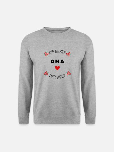 Die Beste Oma der Welt. - Unisex Pullover - Weißgrau meliert