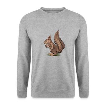 Écureuil - Sweat-shirt Unisexe - gris chiné - Devant - Alina (178cm) & Michal (187cm)