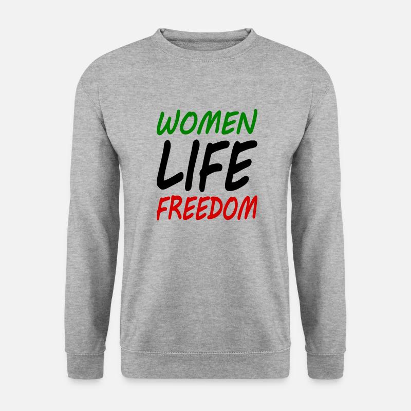 Women life freedom - Unisex Pullover - Weißgrau meliert
