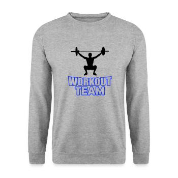 workout team - Unisex Pullover - Weißgrau meliert - Vorne - Alina (178cm) & Michal (187cm)
