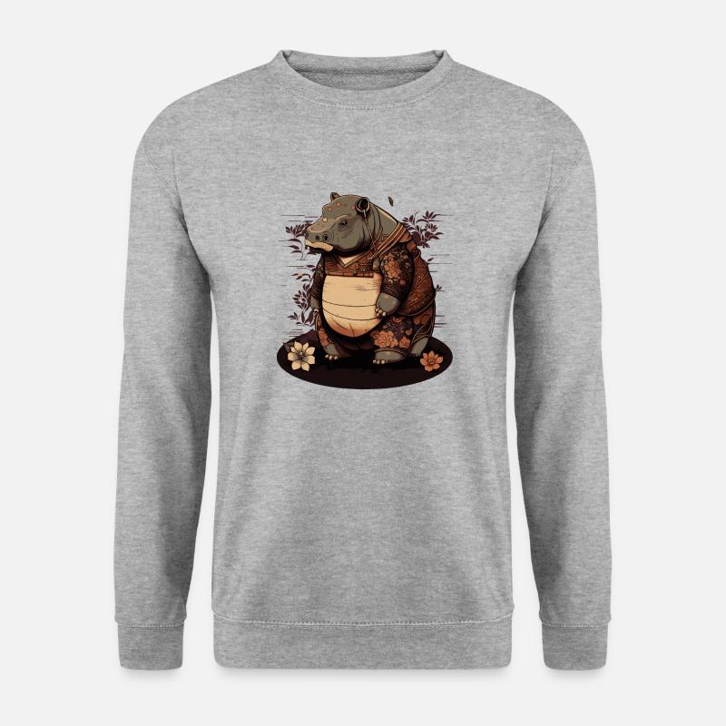 hippo 1 - Unisex Sweatshirt - salt & pepper