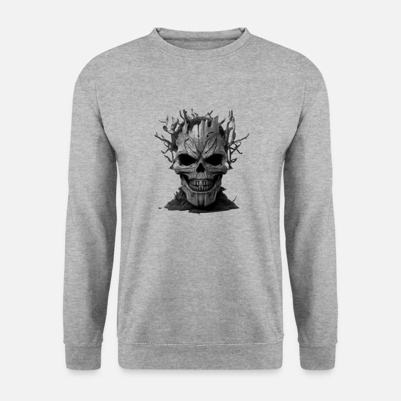 Kopf - Unisex Pullover - Weißgrau meliert