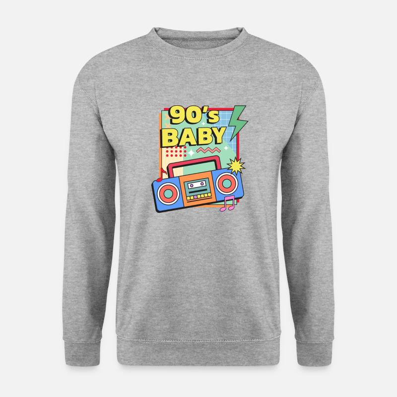 90er Jahre Baby - Unisex Pullover - Weißgrau meliert