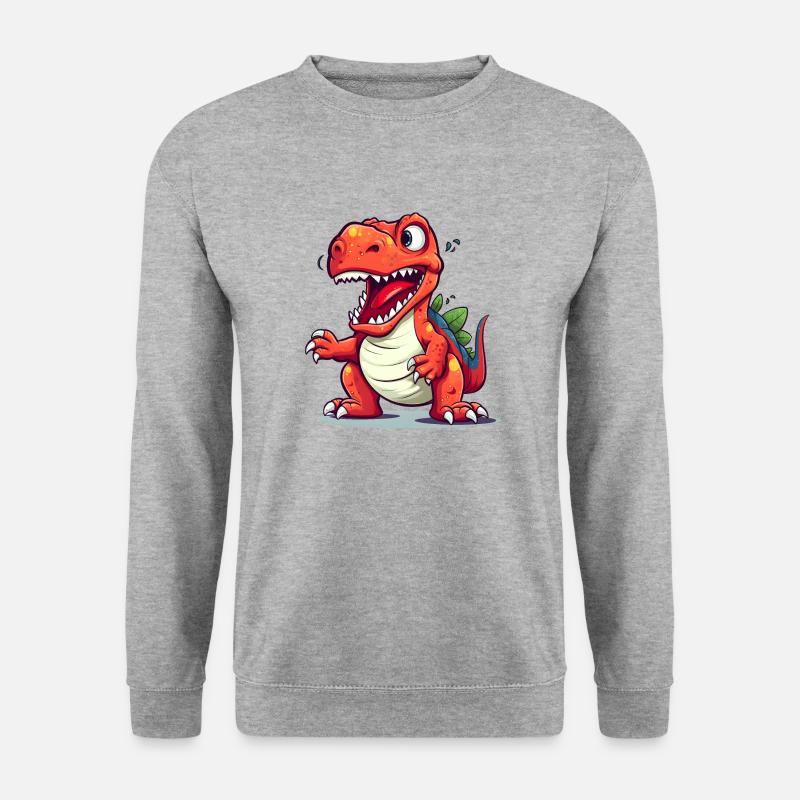 T-Rex - Unisex Pullover - Weißgrau meliert