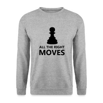 boardgame chess backgammon game night - Unisex Pullover - Weißgrau meliert - Vorne - Alina (178cm) & Michal (187cm)