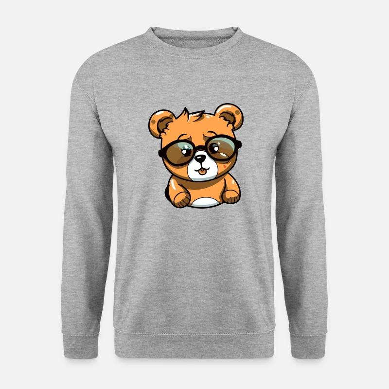Maki Puuh - Unisex Pullover - Weißgrau meliert