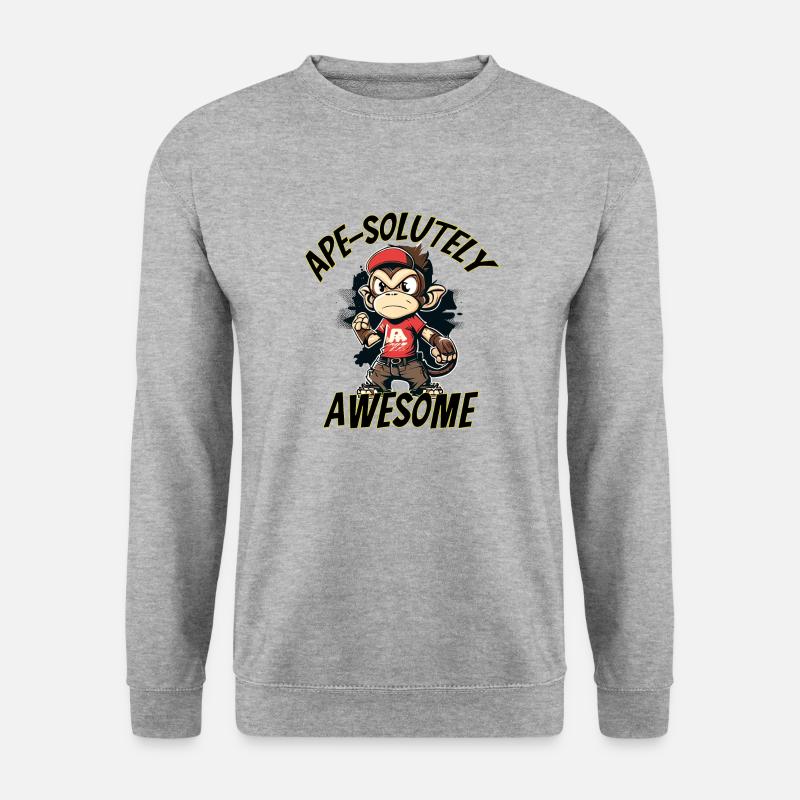 Ape-solutely Awesome - funny monkey design - Unisex Sweatshirt - salt & pepper