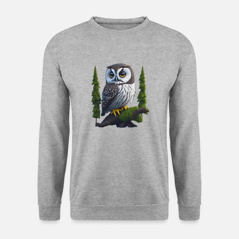 Kleiner Uhu - Unisex Pullover - Weißgrau meliert