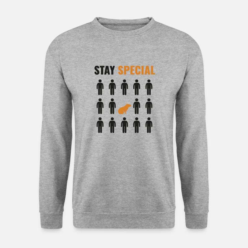 STAY SPECIAL Capybara - Unisex Pullover - Weißgrau meliert