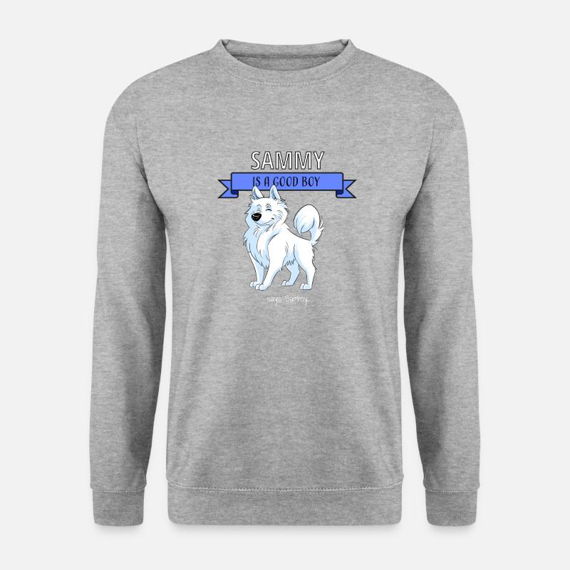 Doux Samoyède, Sammy est un bon garçon - Sweat-shirt Unisexe - gris chiné