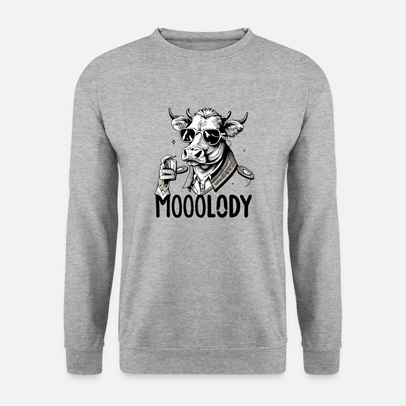 Mooolody - Unisex Pullover - Weißgrau meliert