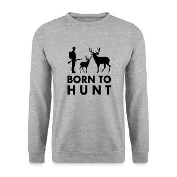 chasseur chasse chasse cadeau en plein air Woodland Animal - Sweat-shirt Unisexe - gris chiné - Devant - Alina (178cm) & Michal (187cm)