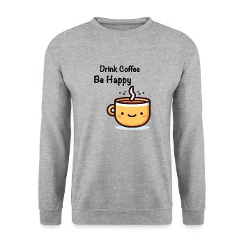 Drink Coffee - Unisex Sweatshirt - salt & pepper - Front - Alina (178cm) & Michal (187cm)