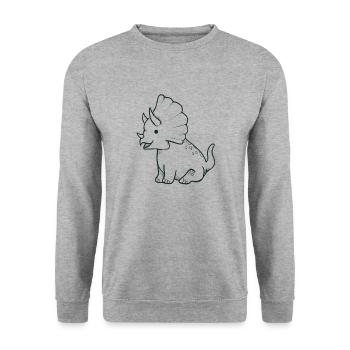 Sweet Triceratops Dino - Unisex Sweatshirt - salt & pepper - Front - Alina (178cm) & Michal (187cm)
