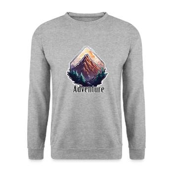 Aventure / Montagne / Pics / Randonnée / Tyrol - Sweat-shirt Unisexe - gris chiné - Devant - Alina (178cm) & Michal (187cm)