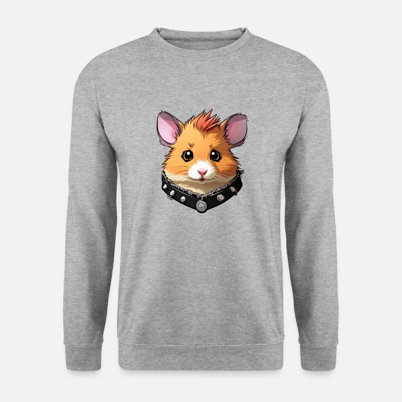 hamster rocker - Unisex Pullover - Weißgrau meliert