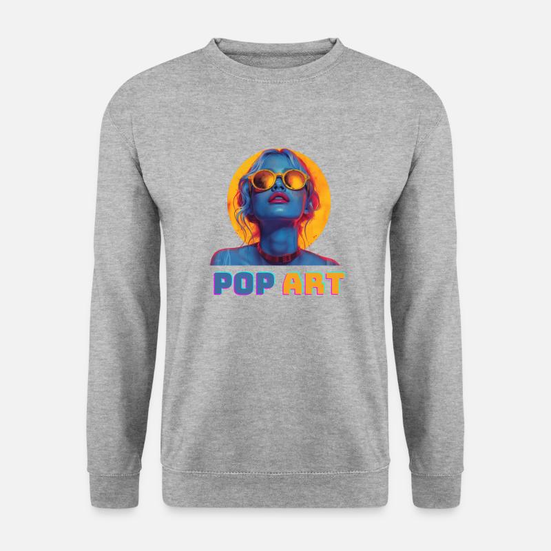 Pop Art - Unisex Pullover - Weißgrau meliert