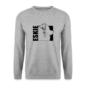 Américain Eskimo Chien Eskie Profil Chiens Wilsigns - Sweat-shirt Unisexe - gris chiné - Devant - Alina (178cm) & Michal (187cm)