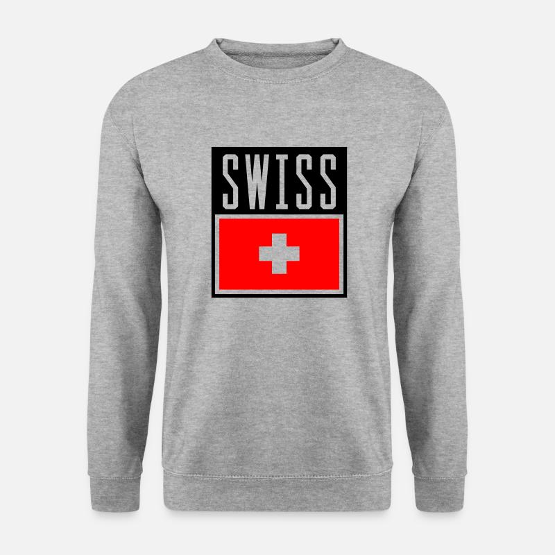 swiss - Unisex Pullover - Weißgrau meliert