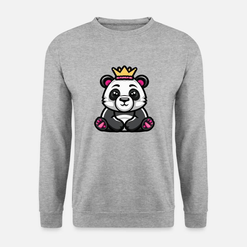 Panda Comic Crown - Unisex Sweatshirt - salt & pepper