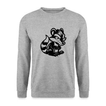 stinktier comic - Unisex Pullover - Weißgrau meliert - Vorne - Alina (178cm) & Michal (187cm)