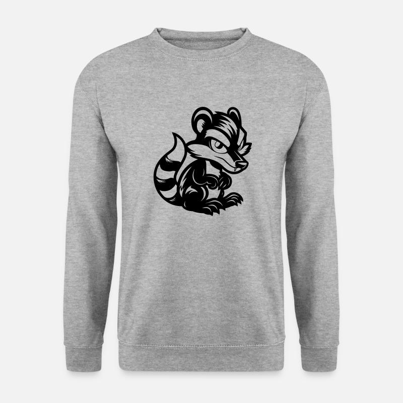 stinktier comic - Unisex Pullover - Weißgrau meliert