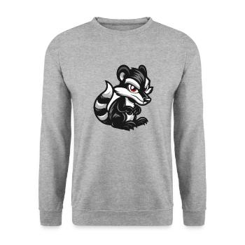 stinktier - Unisex Pullover - Weißgrau meliert - Vorne - Alina (178cm) & Michal (187cm)