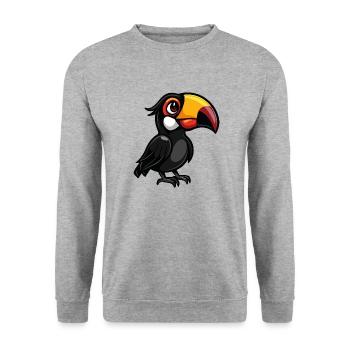 Toucan Bird Comic - Unisex Sweatshirt - salt & pepper - Front - Alina (178cm) & Michal (187cm)