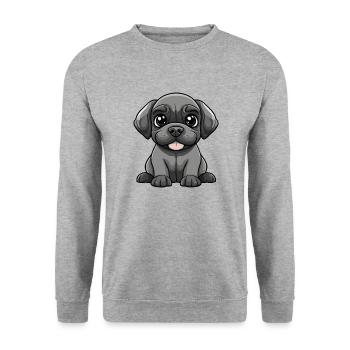 Mastiff chien bande dessinée mignon - Sweat-shirt Unisexe - gris chiné - Devant - Alina (178cm) & Michal (187cm)
