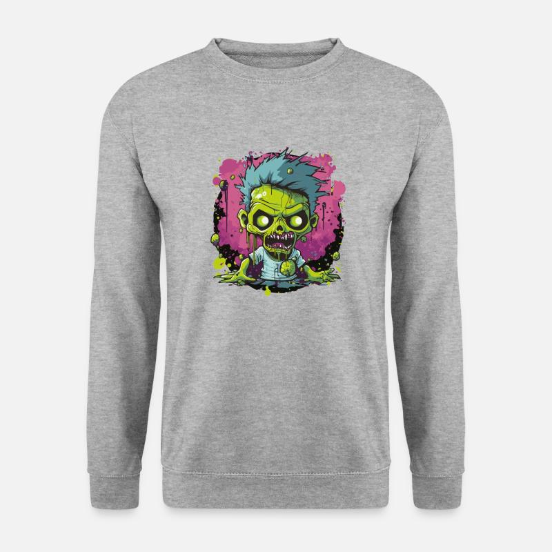 Zombie Comic - Unisex Pullover - Weißgrau meliert
