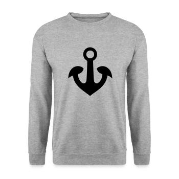 Anker - Unisex Pullover - Weißgrau meliert - Vorne - Alina (178cm) & Michal (187cm)