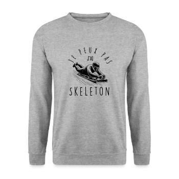 I can't, I have Skeleton - Unisex Sweatshirt - salt & pepper - Front - Alina (178cm) & Michal (187cm)
