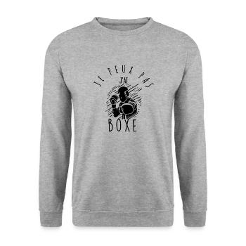 I can't, I boxed. - Unisex Sweatshirt - salt & pepper - Front - Alina (178cm) & Michal (187cm)