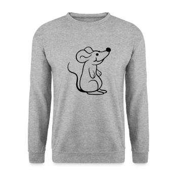 Mouse Mouse Cute Little Rat Rodent Friendly - Unisex Sweatshirt - salt & pepper - Front - Alina (178cm) & Michal (187cm)