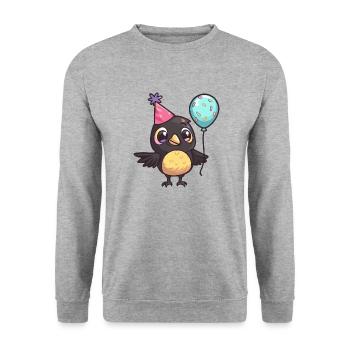 Corbeau Corbeau Anniversaire Bébé - Sweat-shirt Unisexe - gris chiné - Devant - Alina (178cm) & Michal (187cm)