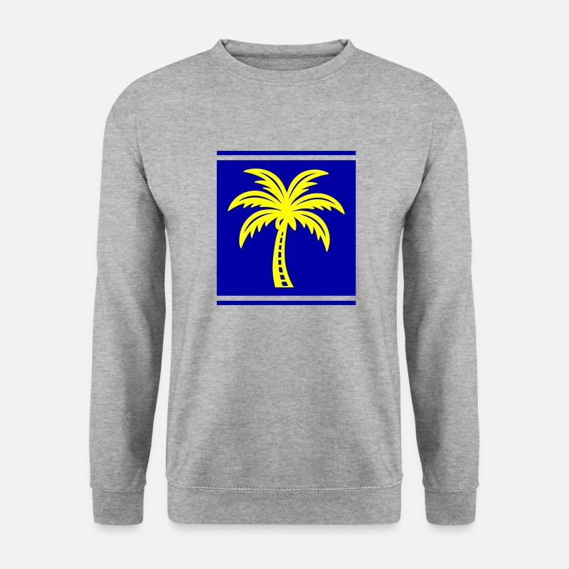 Palme Symbol - Unisex Pullover - Weißgrau meliert