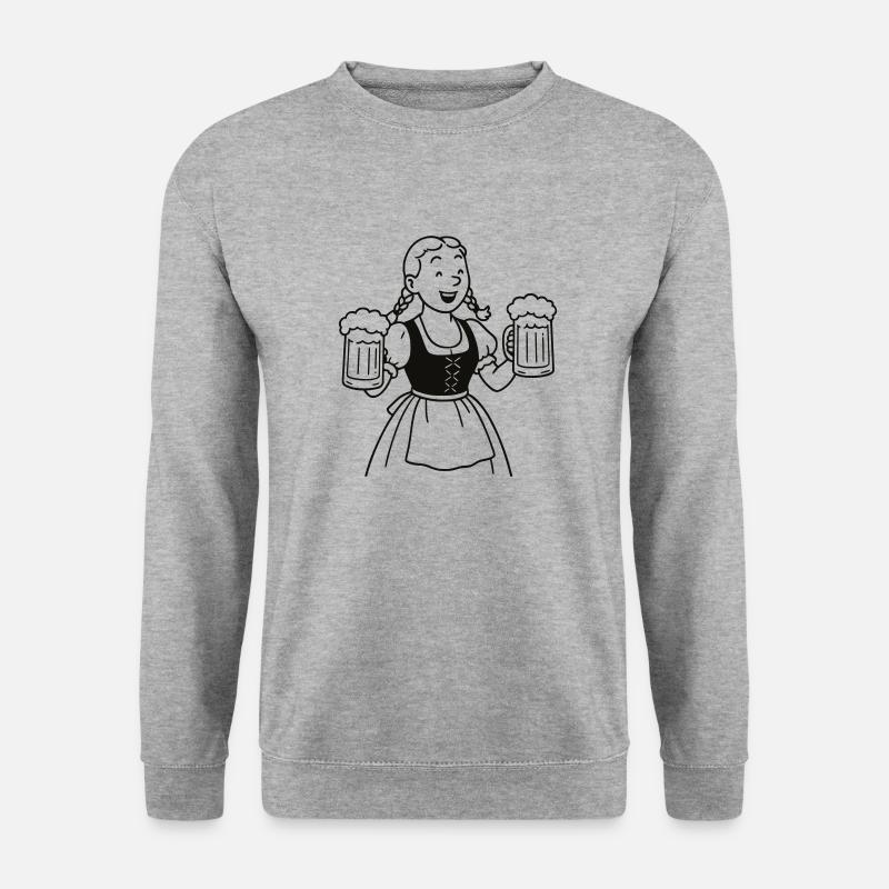 Bier mädchen - Unisex Pullover - Weißgrau meliert