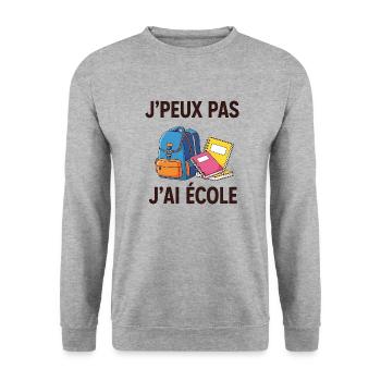 Ich kann keine Schule haben - Unisex Pullover - Weißgrau meliert - Vorne - Alina (178cm) & Michal (187cm)